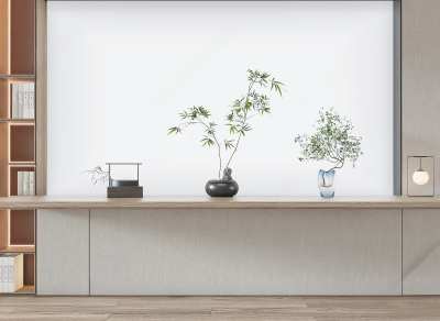 现代植物盆栽组合3D模型下载